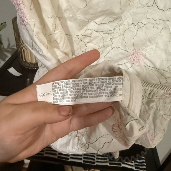 Endless Rose Floral Embroidered Tank Top - Cream and Pink size large - Picture 7 of 9